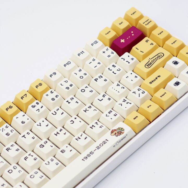 mario-keycaps-ปุ่มกดคีย์แคป-ภาษาไทย-ลาย-119-key-cherry-profile-pbt-ชนิด-diy-108-คีย์