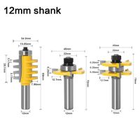 3ชิ้น/เซ็ต1/2Quot; ก้าน12.7มม. 12มม. ก้านมิลลิ่งไม้ตัดสลักประกอบเราเตอร์บิตลิ้น Amp; ร่องมิลลิ่งไม้ตัด T-การกัดร่อง