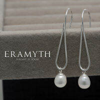 Eramyth jewelry: ต่างหูตะขอ ห้อยมุกแท้น้ำจืด ตัวเรือนเป็น Silver 925 การันตี คุณภาพ SLE-0141-S31 (สินค้าพร้อมส่งจ้า)