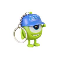 หุ่นแอ็คชั่น Monsters University ไมค์เสียงพวงกุญแจไฟ LED อนิเมะ Wazowski Mr.q หุ่นของเล่นแบบห้อยของขวัญ