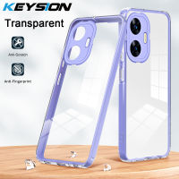 KEYSION เคสใสกันกระแทกสำหรับ Realme C55 C53 TPU เนื้อนิ่มโปร่งใสซิลิโคน + ปกโทรศัพท์พีซีสำหรับ OPPO Realme Narzo N53 N53