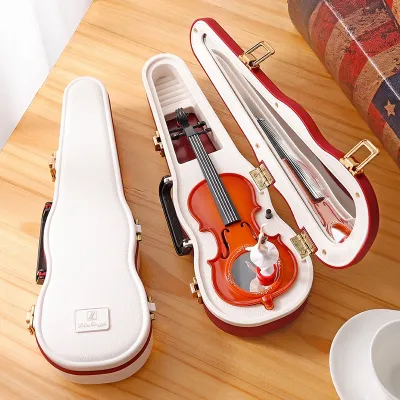 Classical Elegance Literary Violin Music Box музыкальная шкатулка Creative Spin Dancing Girl Hand Carrying A Birthday Present