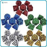 RJQFNG D12 D20 สำหรับ TRPG DND หน้าหลายหน้า สีรุ้ง อุปกรณ์เสริมเกม กลิตเตอร์ ชุดลูกเต๋า