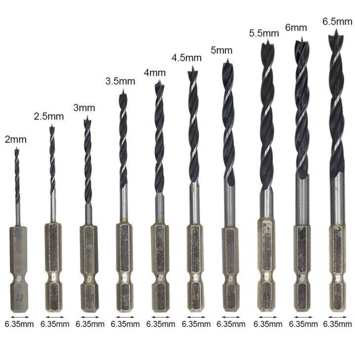 sociable-hex-handle-ดอกสว่านเจาะ-เครื่องมือไฟฟ้ากำลัง-เหล็กกล้าคาร์บอนสูง-เครื่องมือเจาะรู-ทนทานต่อการใช้งาน-สามปลายแหลม-เจาะเกลียว-เครื่องมืองานไม้