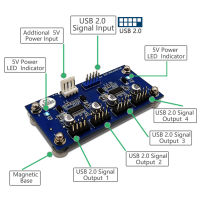 (ร้อน) 9Pin USB Header ชาย1ถึง4หญิงส่วนต่อขยายสายเคเบิ้ลเมนบอร์ด USB 2.0 HUB อะแดปเตอร์เชื่อมต่อฐานแม่เหล็กสำหรับกรณีสก์ท็อป