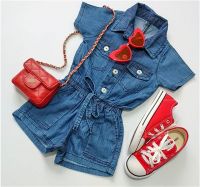 Summer Toddler Kids Baby Girl Denim Romper Short Jumpsuit Causal Girls Clothes Romper Playsuit