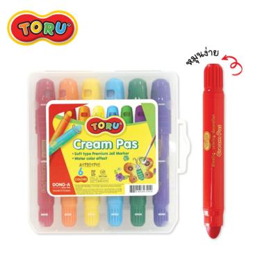 สีเทียน โทรุ สำหรับเด็ก DONG-A TORU Cream Pas 6 colors สีโทรุ สีเทียนสำหรับเด็ก​ เขียนกระจกได้ บรรจุ 6สี/กล่อง จำนวน 1กล่อง พร้อมส่ง