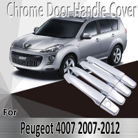 for Peugeot 4007 2007~2012 2008 2009 2010 2011 Stickers Decoration Chrome Door Handle Cover Refit Car Accessories