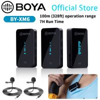 BOYA BY-XM6 S 2.4GHz Condenser Wireless Lavalier Lapel Microphone for PC Mobile Android iPhone DSLRs Cameras Streaming Youtube