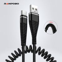 [HOT RUXMMMLHJ 566] สปริงไมโคร USB ชนิด C Samsung สายชาร์จสำหรับเร็ว,S8 S9 S7ขอบรถหดได้สายไฟสำหรับ Huawei ข้อมูล P30 Lite Redmi Note 7