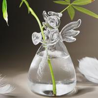 Angel Glass Vase - Indoor Clear Flower Holder For Decoration And Storage - Handmade Delicate Gift For Birthday Christmas