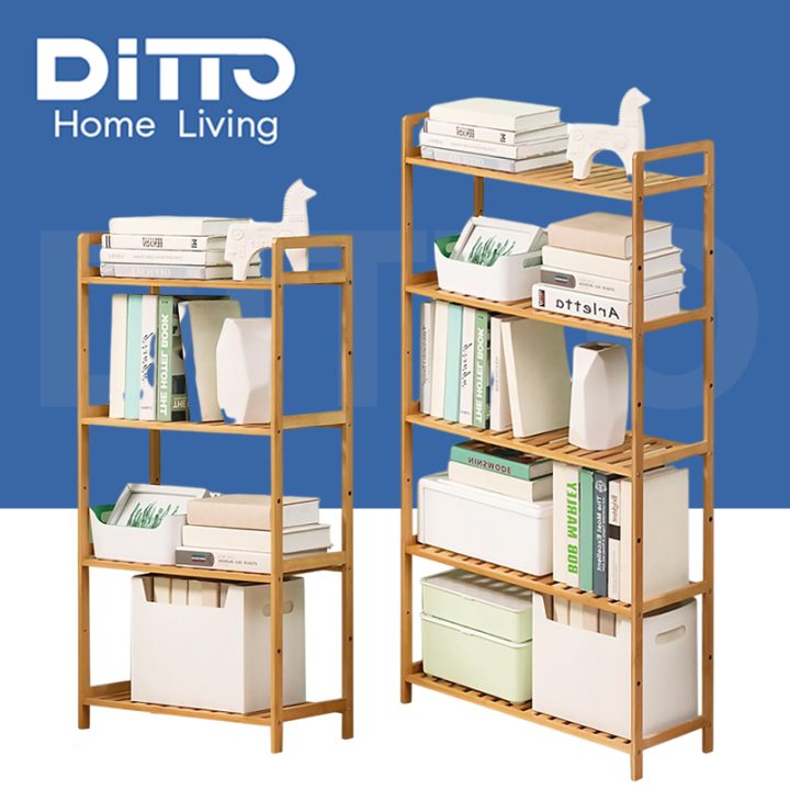 Ditto Wooden Rack Shelf 3/4/5 Layers Bamboo Shelf Storage Rack Shoe