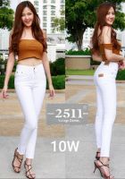 ?2511Jeans Vintage กางเกงยีนส์ กางเกงยีนส์เอวสูง กางเกงยีนส์ ผญ สีขาว ผ้ายืด เก็บทรงวสย กระชับ