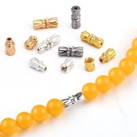 【CW】 10Pcs  11x4.5mm Closed Beading End Clasp Screw Clasps Loose Metal Spacer Beads Jewelry Making Findings