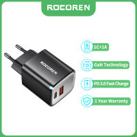 Rocoren 33W GaN USB Type C ที่ชาร์จที่ชาร์จไฟรวดเร็ว USB PD USB C ที่ชาร์จสำหรับไอโฟน14 13 12 X Pro Max ซัมซุงฮัวเหว่ยเสี่ยวหมี่