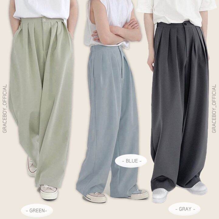 graceboy-พร้อมส่ง-ส่งฟรี-กางเกงรุ่น-graceboy-basic-pants-กางเกงขากระบอก-912