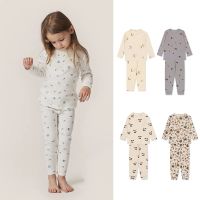 2023 casual Autumn Childrens Clothes Cotton Long Sleeved Tops+Pants For Baby Boys Girls Skin Friendly Comfortable Pajama Set