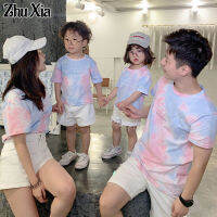 Zhu Xia เสื้อเชิ้ตสำหรับเด็กผู้ชายเด็กผู้หญิง,ชุดเสื้อผ้าสำหรับครอบครัวเสื้อยืดเสื้อผ้าสำหรับเด็กเล็ก