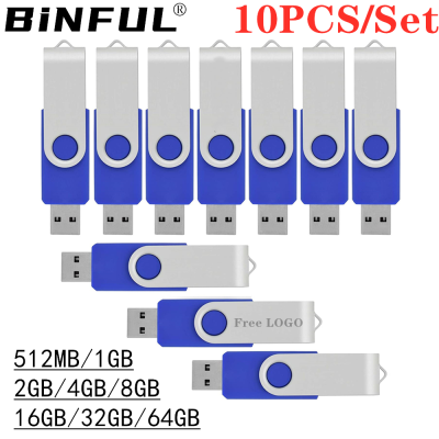 BiNFUL 10PcsSet Metal 512MB 1GB 4GB 8GB 16GB 32G 64G Pen Drive Flash Drive Memory Stick 128GB U Disk Thumb Pendrive Tender LOGO