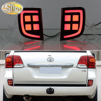 SNCN 2ชิ้นโคมไฟ Bemper Belakang LED สำหรับ Toyota Land Cruiser LC200ตัวสะท้อนสัญญาณเลี้ยวเบรคไฟตัดหมอก2008-2015ไฟท้าย