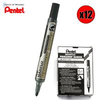 Pentel ปากกาเคมี ปากกา Permanent เพนเทล MAXIFLO เติมหมึกได้ - หมึกสีดำ (กล่องละ 12 ด้าม)