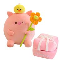 Cute Pig Plushies Stuffed Plush Pig Toy With Duck On Head Adorable Animal Plushies Cute Comfortable Pig Toy For Children Kids unusual