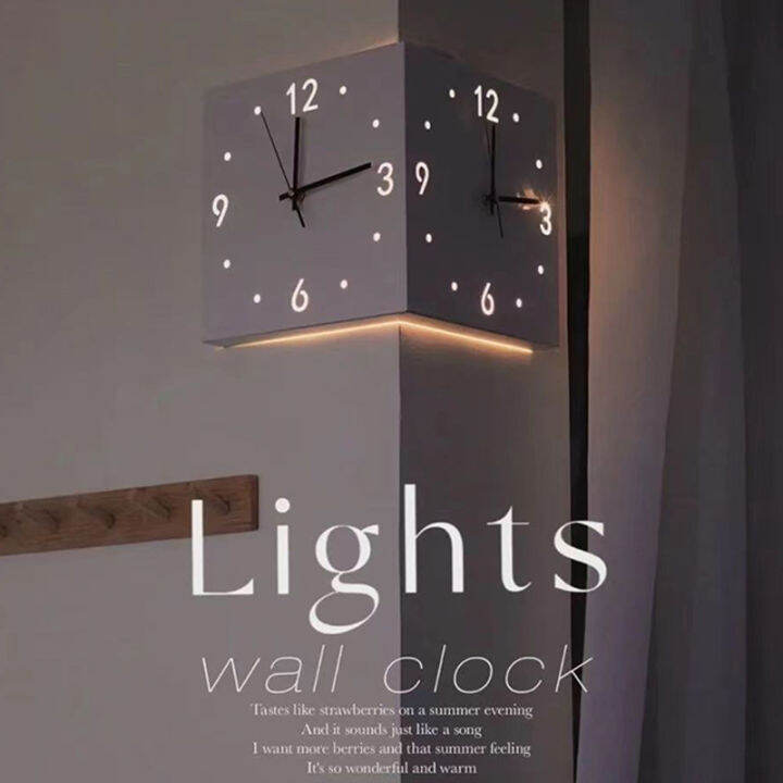 Luminous Wall Clock Modern Minimalist Nordic Double Sided Wall Clock