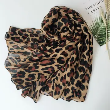 Cotton leopard hot sale print scarf