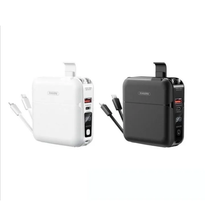 Remax RPP-20 แบตสำรอง 15000 mAh. ขาปลั๊กพับได้ สายชาร์จในตัว ครบ จบ ใน ...
