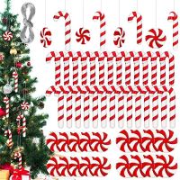 12PCS Christmas Lollipop Pendant Candy Cane Xmas Tree Hanging Ornaments For Christmas Decoration Holiday Party Decoration Christmas Ornaments