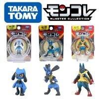 [AhQ ornaments] TOMY โปเกมอนตัวเลข MS-10 29 52 Kawaii Riolu หล่อเมกะ Lucario ของเล่นที่มีคุณภาพสูงลักษณะที่สวยหรูอะนิเมะของที่ระลึกคอลเลกชัน