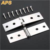 ஐ☈ 2Pcs Cabinet Door Luggage Hinges 4 Holes Jewelry Wood Boxes Hinges Furniture Decoration with Screws 74x20mm Sliver