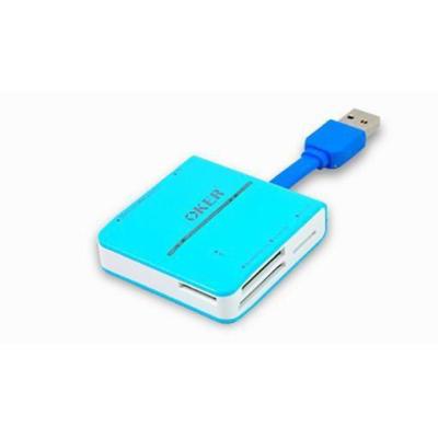 Card Reader เครื่องพิมพ์บัตร OKER USB 3.0 รุ่น C-3329 (สีฟ้า)