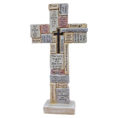 Inspirational Standing Cross Portable Religious Cross Inscribed with Inspirational Prayer Durable Reliable Desktop Crosses Gift for Christians Christianity Believers applied
