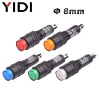 1/3pcs NXD-215 8mm LED Plastic Indicator Lamp 12V 24V 110V 220V AC DC Red Green Blue Yellow Round Pilot Signal Light Solder Pins