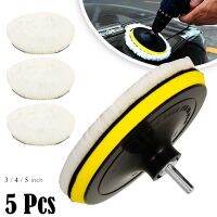 5Pcs Universal Car Polish Pad 3/4/5 Inch Soft Wool Machine Waxing Polisher Car Body Polishing Discs Detailing Cleaning Goods