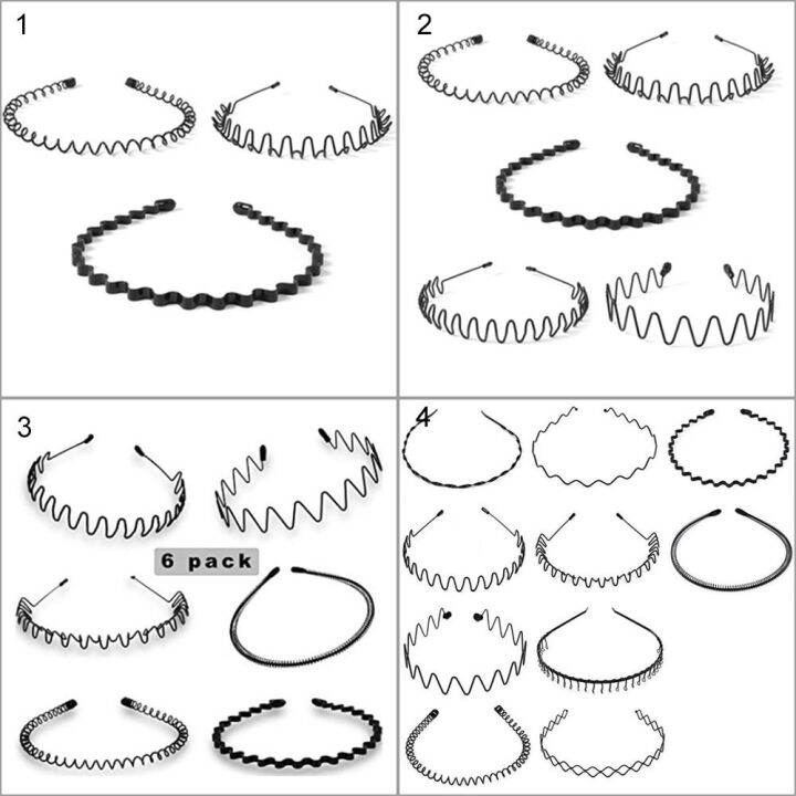 cbt-3-5-6-10-pc-ลดกระหน่ำ-แฟชั่นสำหรับผู้หญิง-เครื่องมือจัดแต่งทรงผม-สไตล์อลิซ-ที่คาดผมแบบลำลอง-ห่วงหัวสีดำ-แถบคาดศีรษะหยัก-ที่คาดผมโลหะสำหรับเล่นกีฬา