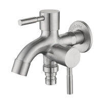 เครื่องซักผ้า Water Tap 304สแตนเลสสตีล Double Tap Multifunctional Two Way Tap สำหรับบ้านห้องอาบน้ำระเบียง Garden