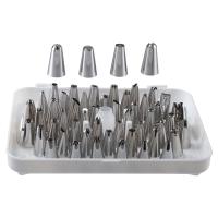 METALL 52 pcs จัดเก็บง่าย ชุดปลายท่อ 8.46 "x 7.28" หัวฉีดขนมอบ ที่มีคุณภาพสูง ปลายฟรอสติ้งสแตนเลส คุกกี้คัพเค้ก