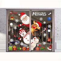 Merry Christmas Decoration for Home 2022 Wall Window Sticker Ornaments Garland New Year Festoon Christmas Decoration Stickers