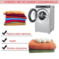 6PCS Wool Dryer Balls Fabric Virgin Reusable Softener Laundry 6cm Dry Kit Ball Practical Home Washing Balls Wool Dryer Balls