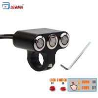 BOSMAA Motorcycle Handlebar Led Indicator light Switch 22mm25mm Adjustable Mount Waterproof Button Switch DC12V For Fog Light