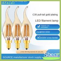 SFAJAI E14 หลอดไฟแสงคริสตัล 4W ค่ะ สีชาสี หลอดไฟสำหรับหลอดไฟ ร้อนแรงมาก แสงสีเหลืองอบอุ่น เทียนหลอดไฟแสง ของตกแต่งบ้าน