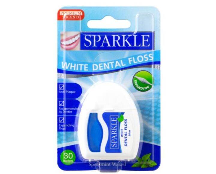 SPARKLE ไหมขัดฟัน White Dental Floss 30 m Lazada.co.th