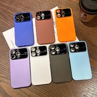 For iPhone 14 Pro Max Frosted Upgrade Large Windows Lens Protection Phone Case For iPhone 12 13 Pro Max Ultra Thin Lanyard Cover