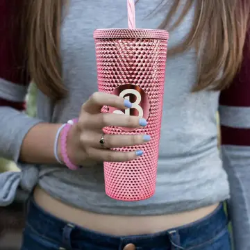 Miniso Barbie 700ml/24oz Studded Cup with Straw and Lid