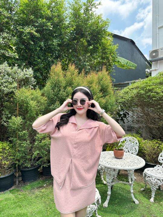 พร้อมส่ง-ชุดเซต-เสื้อ-oversize-กระโปรง-a1-a873