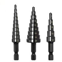 3-12mm 4-12mm 4-20mm HSS Straight Groove Step Drill Bit Set Titanium Coated Wood Metal Hole Cutter Core Drill Bit Set Drills Drivers