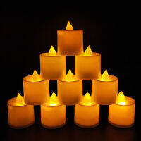 24Pcs Yellow Flicker Flameless LED Electric Battery Powered Tealight Candles HolidayWedding Decoration Big Votive Candles