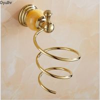 ☼✽✶ DyuIhr antique bathroom hardware wall-mounted stainless steel gilded hair dryer shelf hole installation bathroom accessories